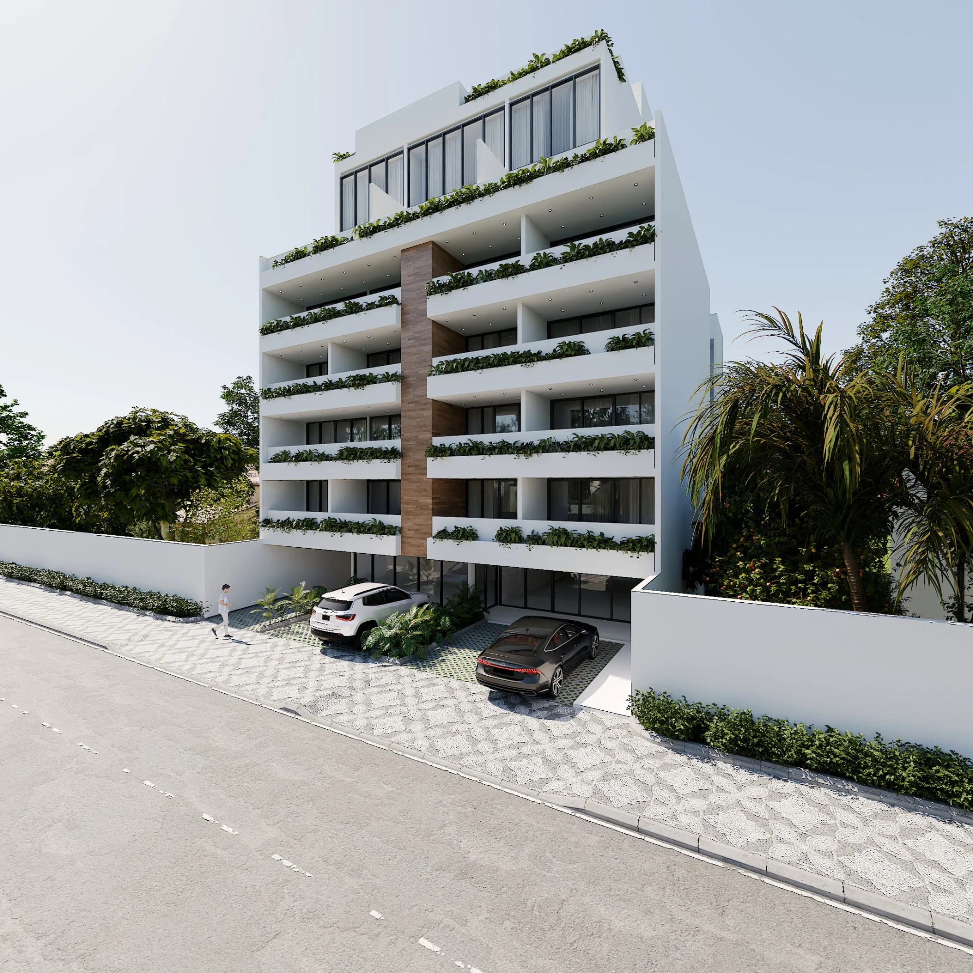 Contemporary Multi-Family Residential Facade – Dual Scheme Exploration