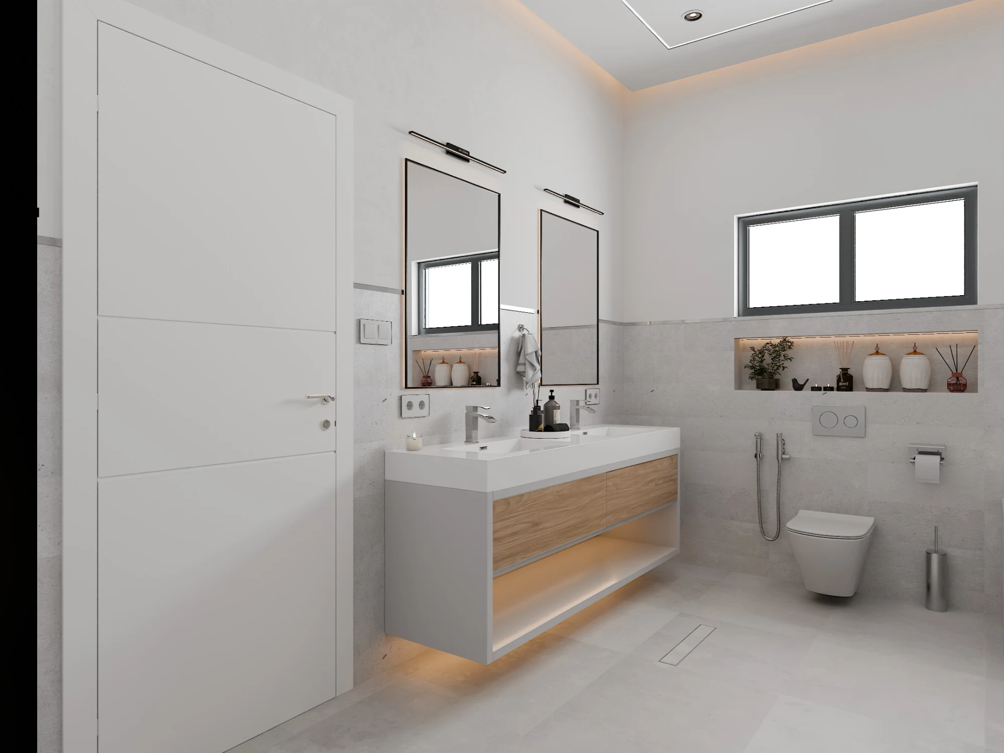 Contemporary Warm Minimalist Bathroom