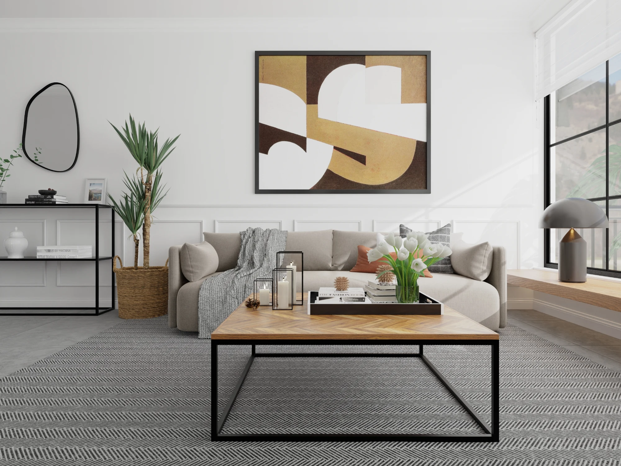 Contemporary Warm Minimalist Living Room