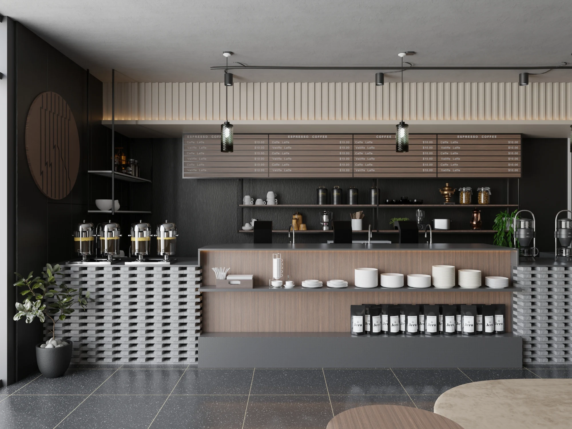 Industrial Minimalist Coffee Shop