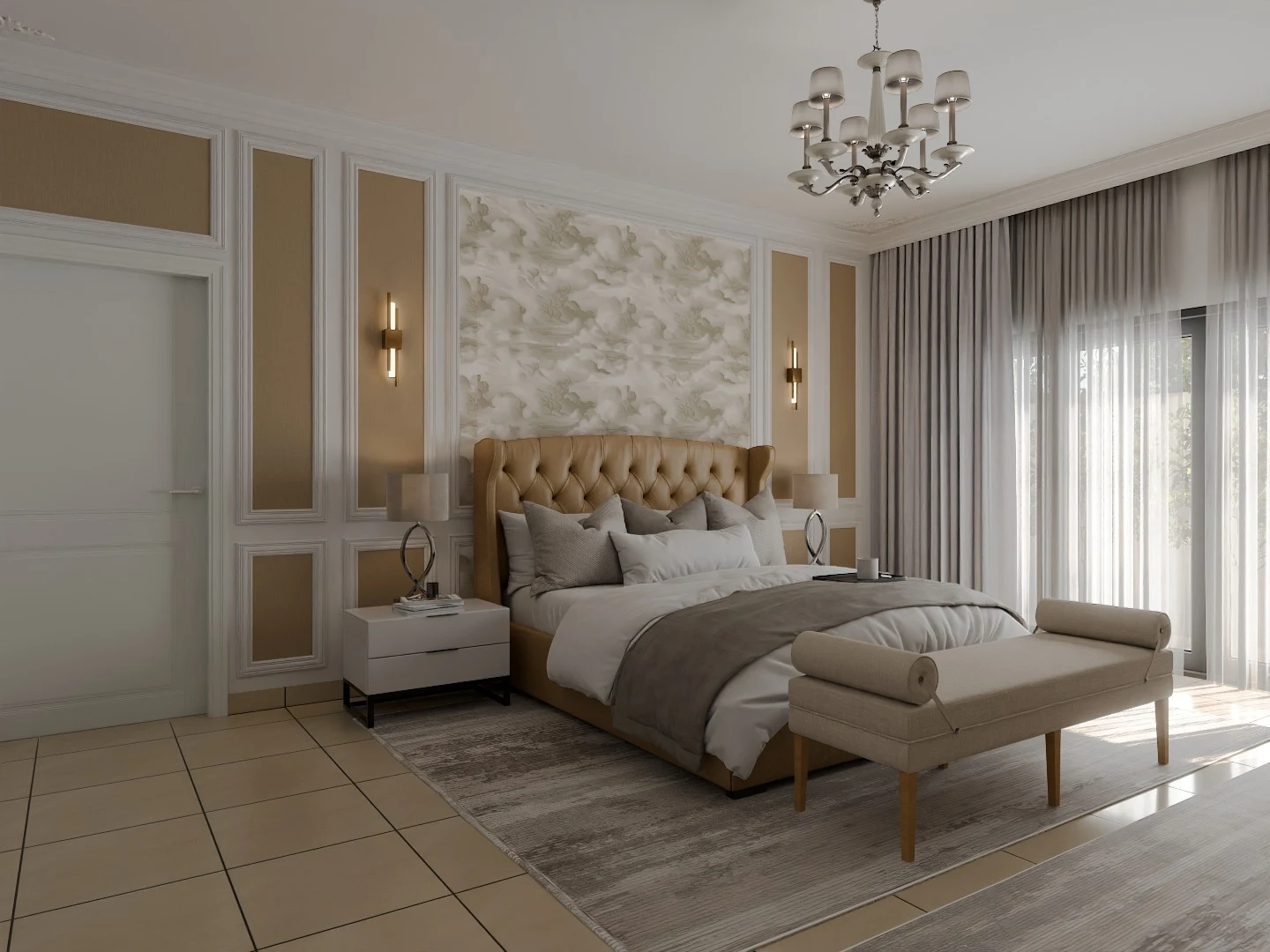Neoclassical Master Bedroom Scheme Exploration