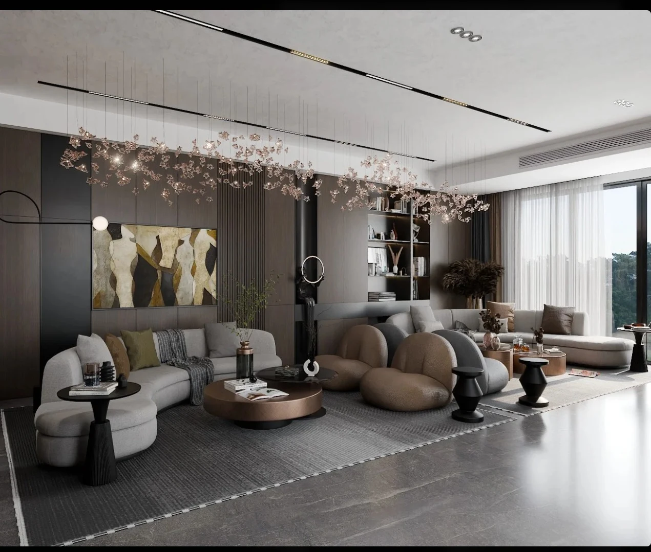 Ultra-Luxury Living Room: A Tri-Concept Exploration